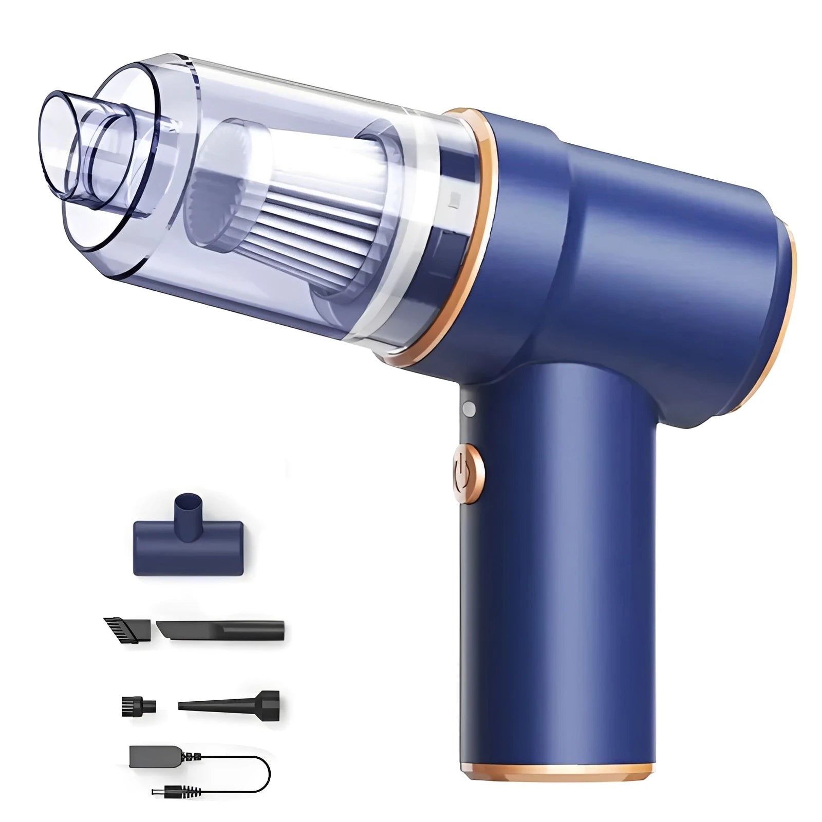 2-in-1 Wireless Car Vacuum Cleaner – Portable High-Power Handheld Vacuum with Multi Brush Heads & Type-C Charging