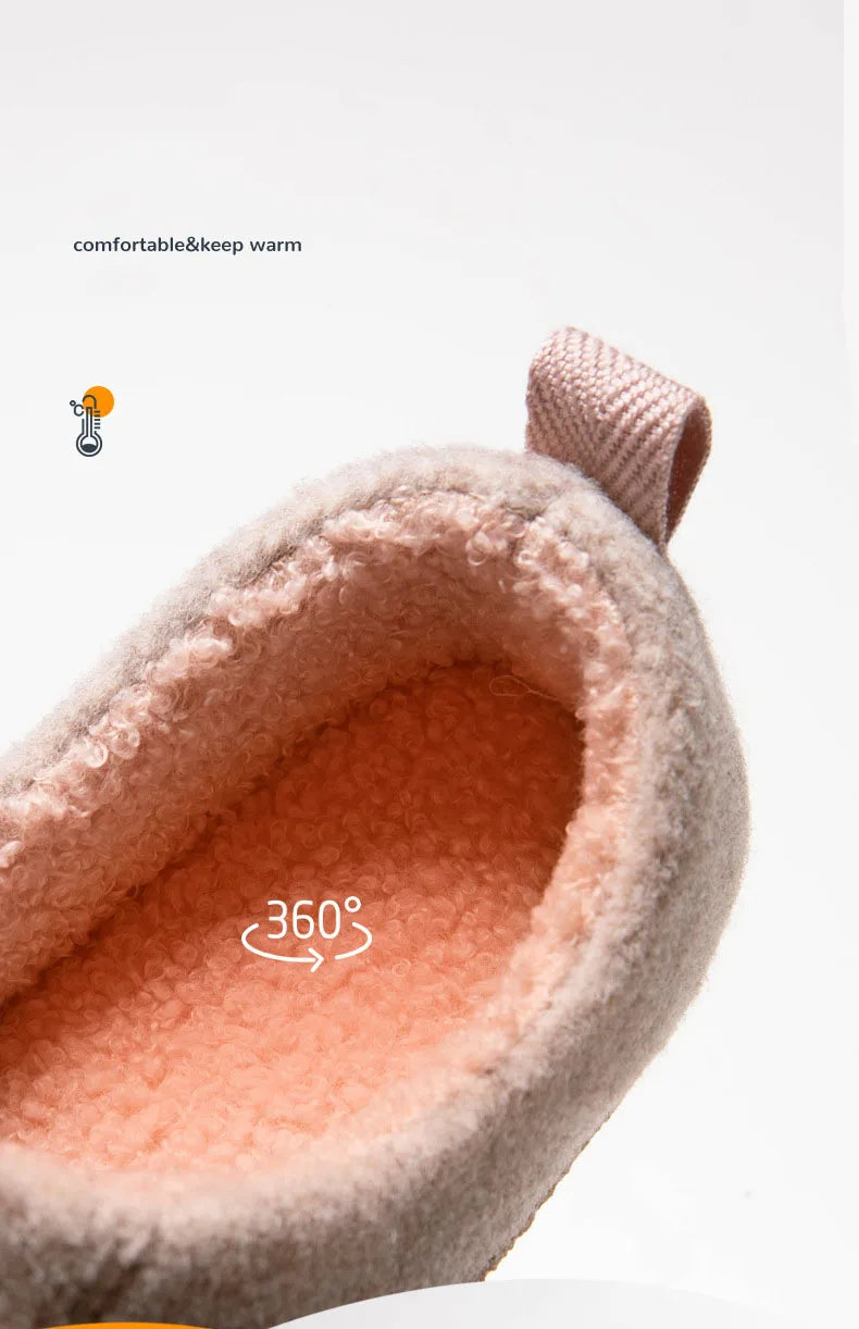 Women's Winter Warm Plush Slippers Slip-On Suitable For Indoor Outdoor and Bedroom Use Fluffy Classic Cotton Slippers For Ladies