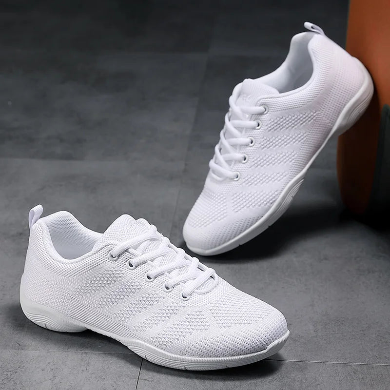 Youth Competition Cheerleading Breathable Sneakers Girls White Dance Training Shoes Children's Competitive Aerobics Shoes