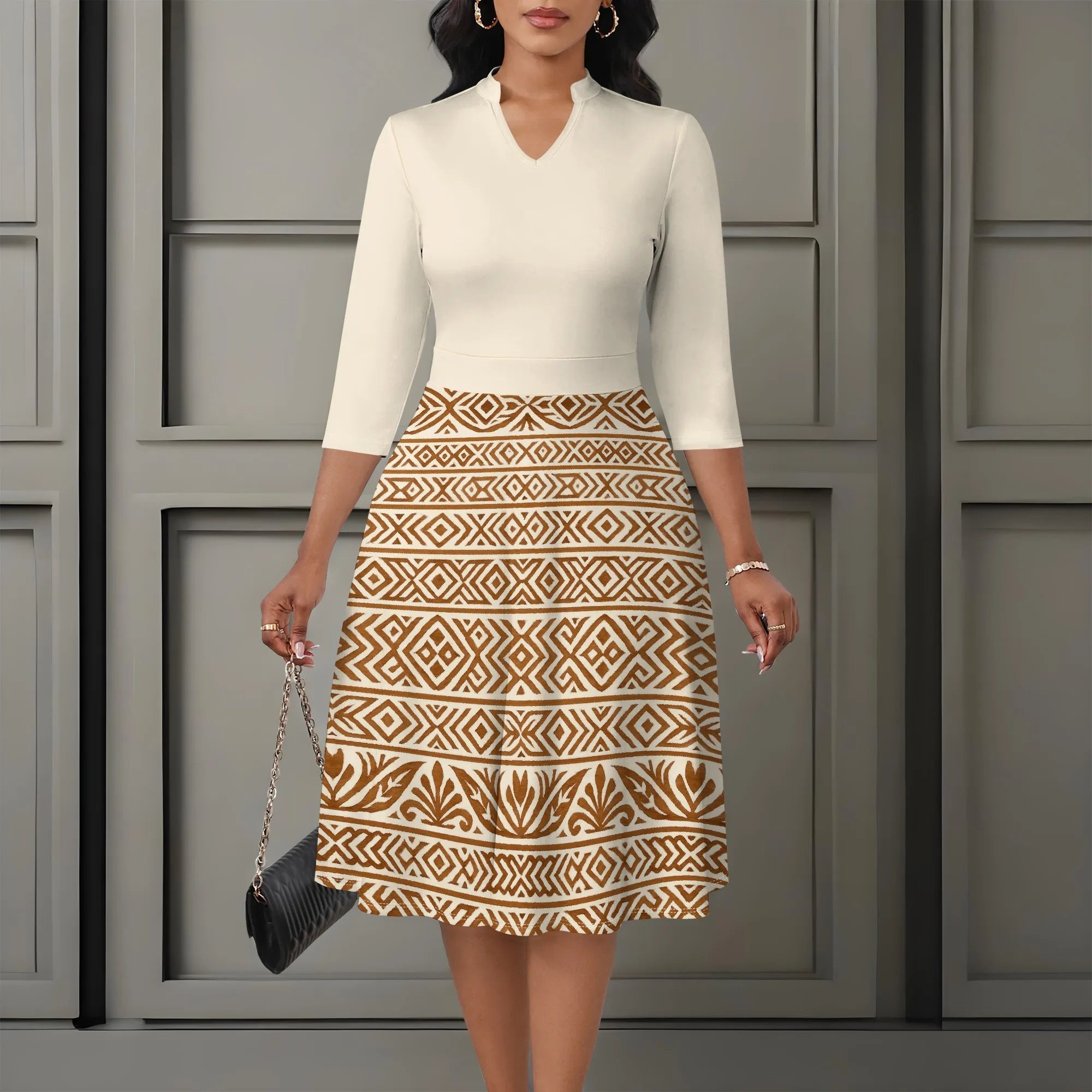 Women's Solid Red Off Shoulder Maxi Dress 3/4 Sleeve Slit Party Evening