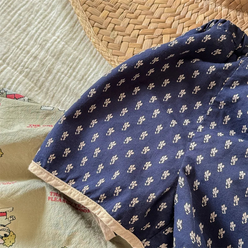 2025 Zomer Nieuwe Baby Meisjes Schattige Bloemen Shorts Kinderen Losse Katoenen Shorts Veelzijdige Kinderprint Casual Shorts Peuterkleding 4-6Y Unisex