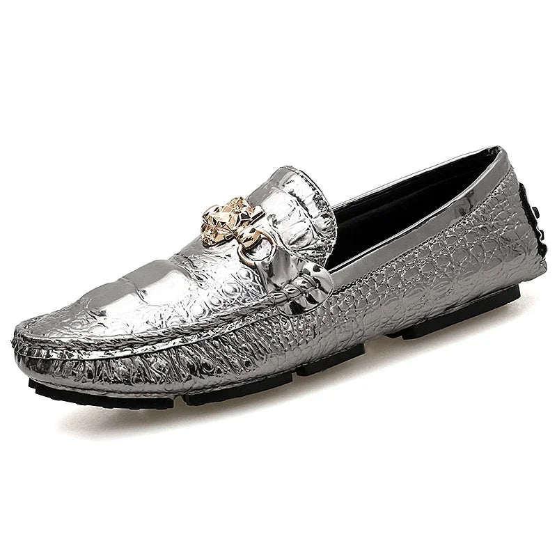 2024 Nieuwe stijlvolle herenschoenen in grote maten 39-48, casual mocassins, wit, zilver, herenschoenen, formeel, zakelijk, kantoor, feestmocassin, loafers