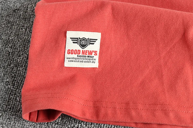 2025 Summer New American Retro Short Sleeve O-neck Letter Printed T-shirt Men's Fashion 100% Cotton Washed Casual Youth Tops