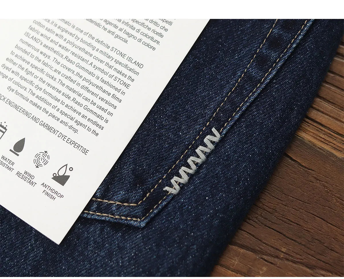 2025 Lente Nieuwe Amerikaanse Retro Primaire Kleur Denim Jeans Heren Eenvoudige 90% Katoen Gewassen Oude Casual Losse Rechte Wijde Broek