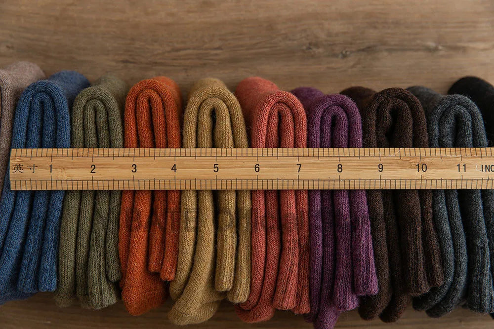 5 Pairs Winter Women's Thick Warm Solid Colour Wool Harajuku Retro Cold Resistant Fashion Casual Cashmere Socks