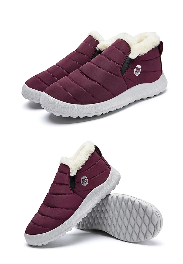 Men's Warm Snow Boots Plus Size Winter Boots Slip-On Waterproof Male Ankle Footwear & Working Shoes