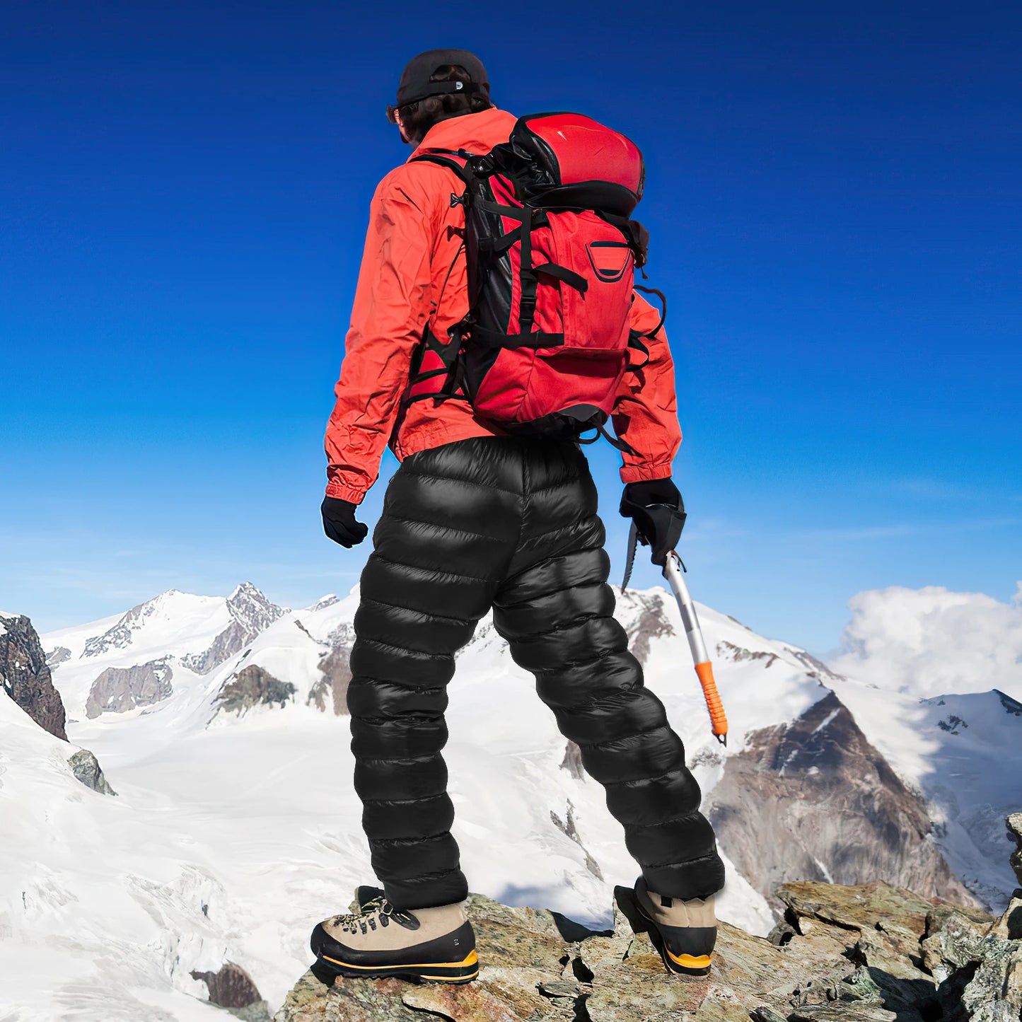 Down Pants Ultralight Warm 800FP Winter Snow Pants With Zipper Pockets Windproof Waterproof Camping Home Unisex