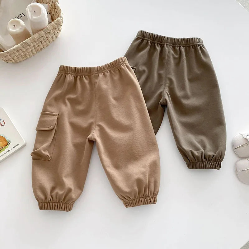 Nieuwe herfst kinderbroeken jongens meisjes effen kleur casual harembroek kinderen baby simplicity cargo broek 0-5T unisex