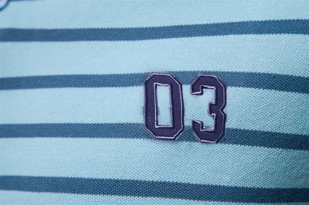 Cotton Embroidery Men's Polo Shirts Casual Striped Short-sleeved Polo Shirts for Men New Summer Polos Men Clothing
