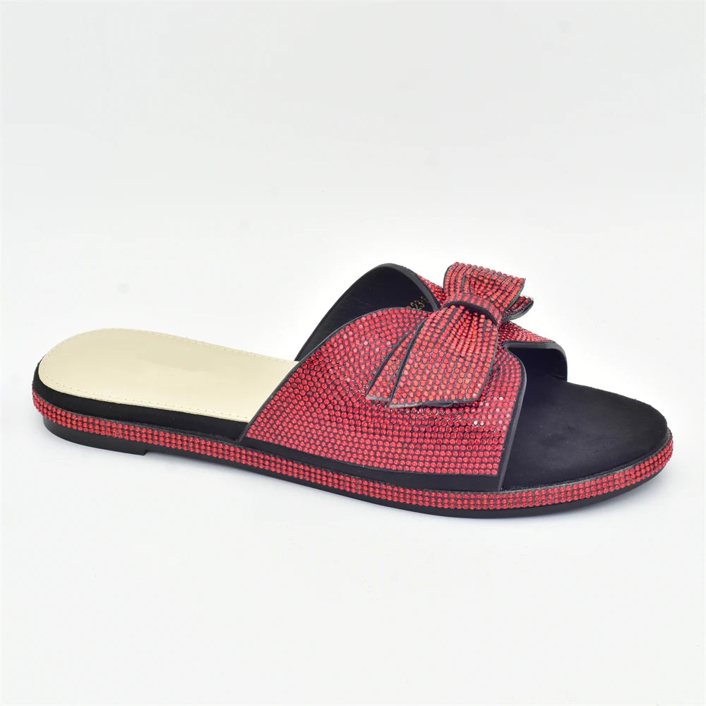 2025 Bling Crystal Bowknot Pumps Women Wedding Shoes Bride Elegant Low Heels Nigerian Women Pumps Shoe for Women Designer Luxury