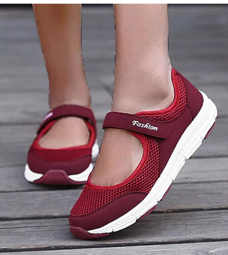 Sneakers For Women Breathable 2025 New Fashion Flat Soft Woman Vulcanize Shoes Mesh Fabric Women Shoes Female Footwear