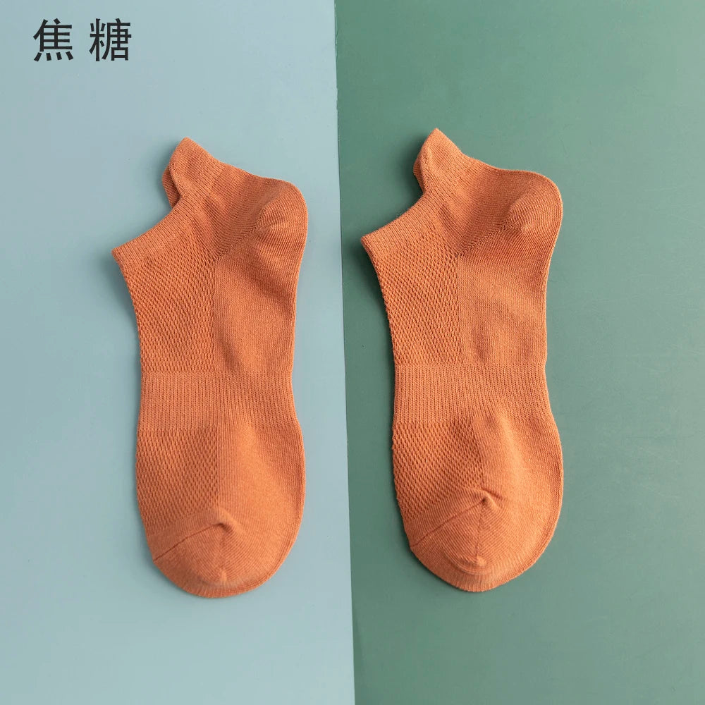 10/20 Pair Summer Men's Mesh Breathable No-Show Socks Fashion Casual Ankle Sports Cotton Socks For Men