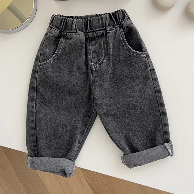 Baby Pants Solid Kids Jeans Casual Boys Denim Pants Soft Girls Fashion Trousers For Children 9M-5T Unisex
