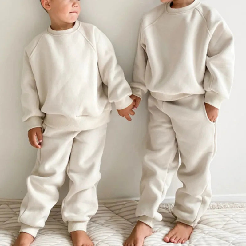 New Spring Boys Clothing Kids Girl Loose Leisure Sports Suit Children 2PCS Hoodie + Sweatpants 4-6Y Unisex