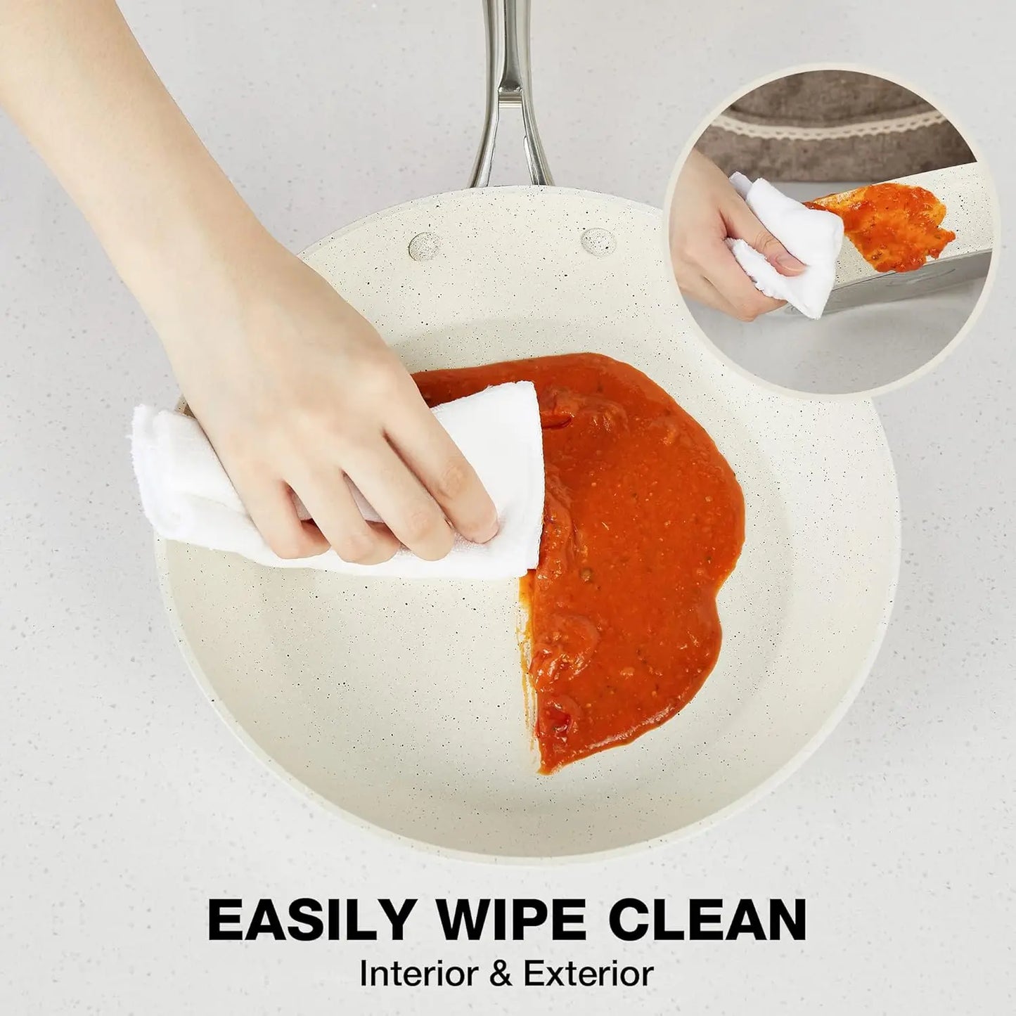 Frying Pan Wok Pan Non-Stick Pancake Pan 20cm with cover Household Induction Gas Stove Universal Pan Cooking Steak Pan