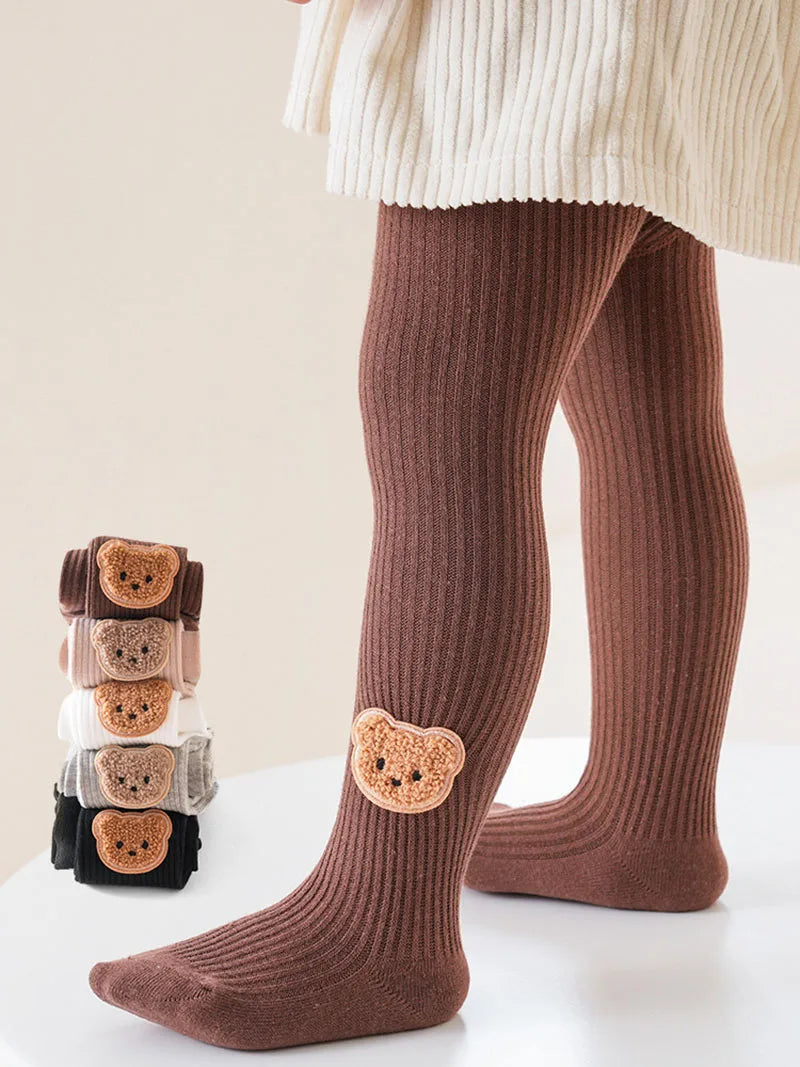 New Autumn Kids Pantyhose Children Cartoon Bear Leggings Girls Outwear Render Pants Girls