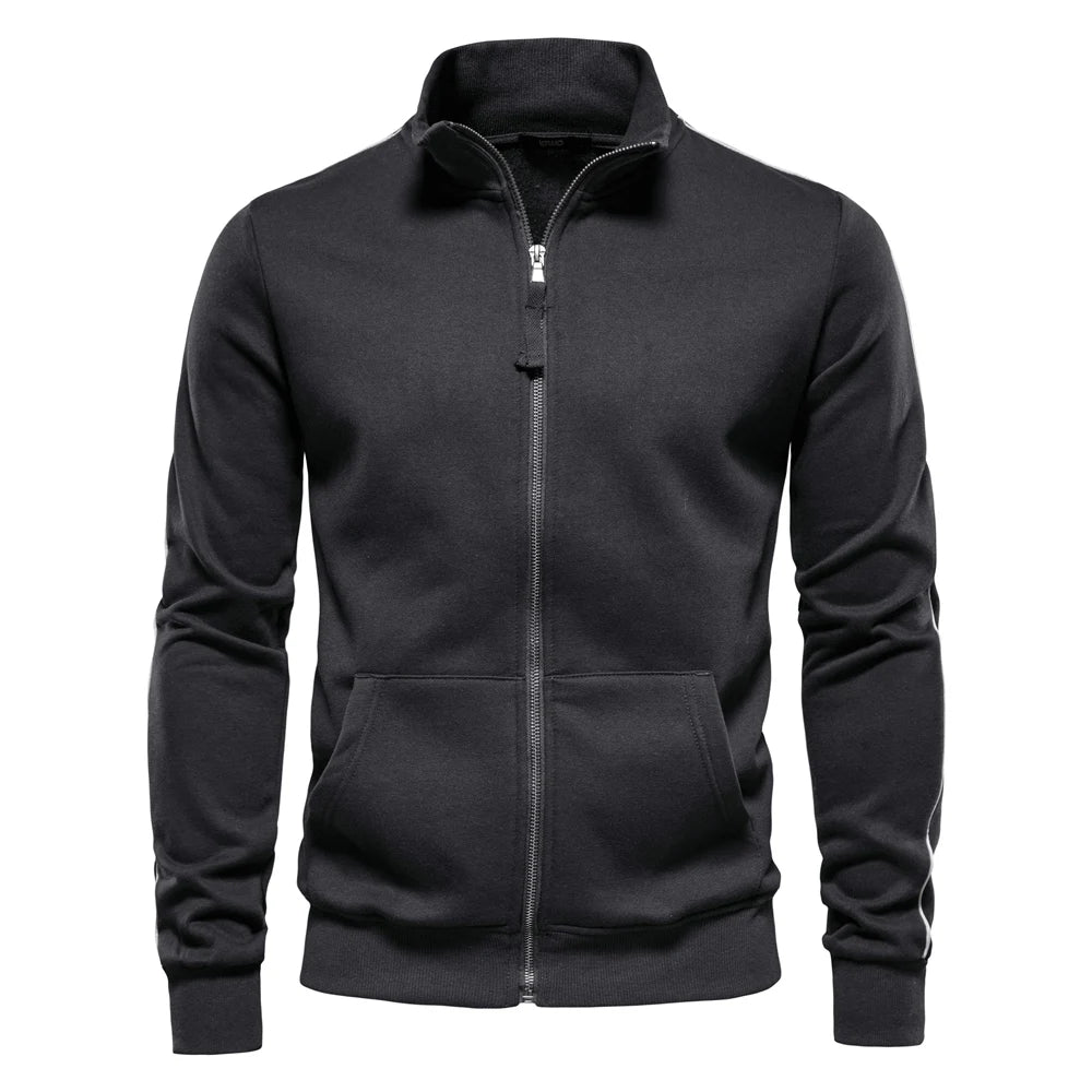 Nieuwe katoenen sweatshirts met rits voor heren, casual sportcardigan, jack en sweatshirt voor heren