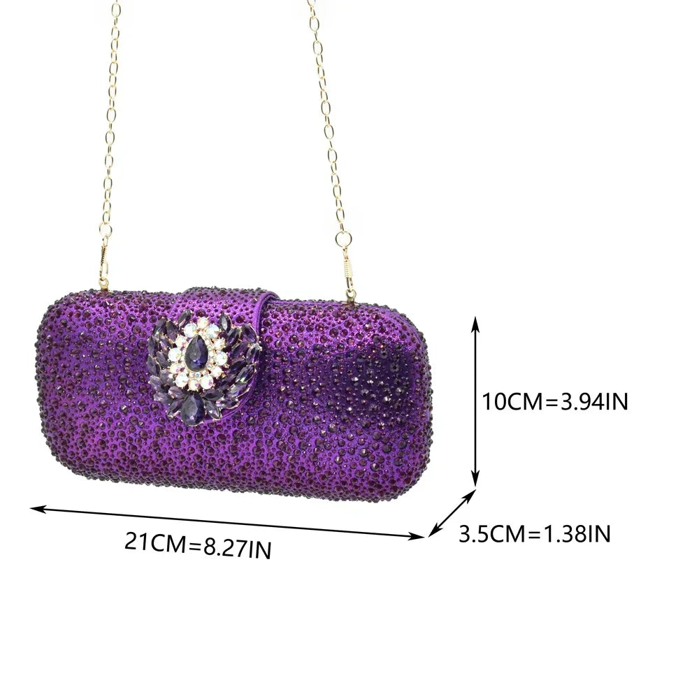 New Fashion Shoes Matching Bag Set Decorated with Crystal Ladies Wedding Party Women High Heel Pumps Luxury Rhiinestone Shoes