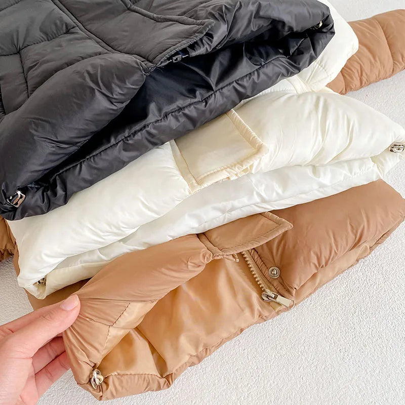 Winter Kids Parkas Korean Style Girls Boys Fur Coat Hoodie Boys Thicken Outerwear 7T Unisex