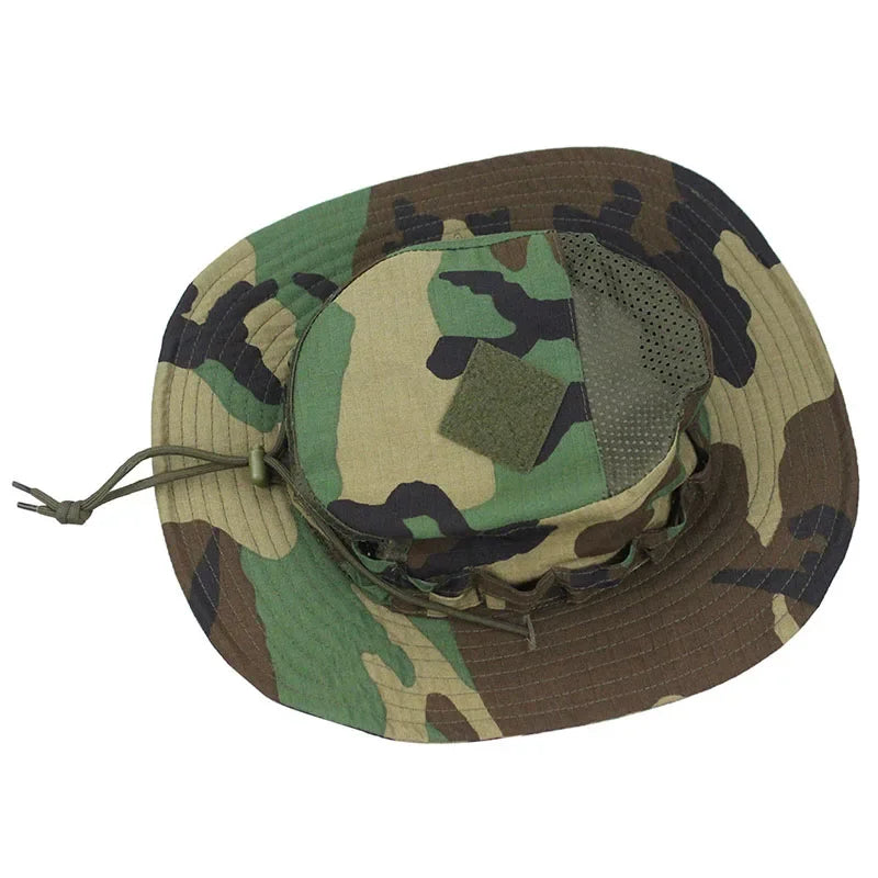 New Tactical Boonie Hat Cap Outdoor Sports Fishing Hiking Hat Hunting Hiking Camping Camo Sunproof Hats Mens Headwear