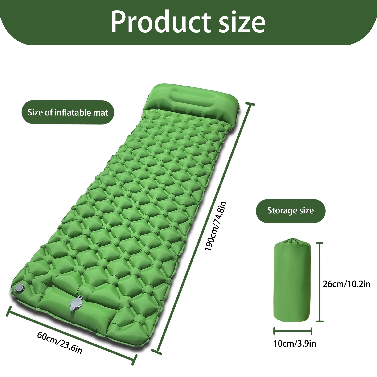 New Single Inflatable Mattress - Connectable, Lightweight & Portable for Camping, Travel, Home Use - Fast Shipping!