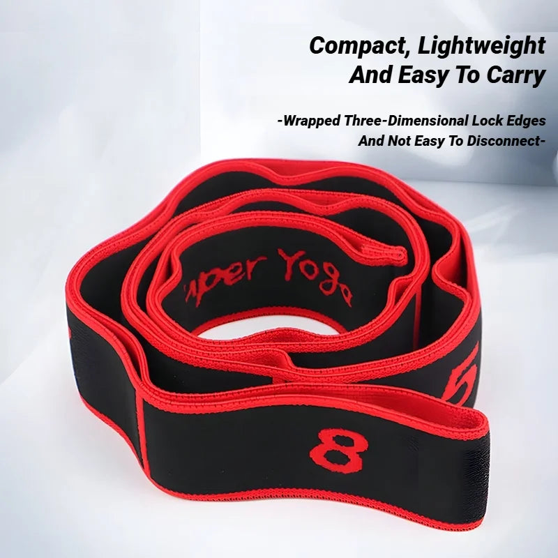 8 Section Style Dance Resistance Band Yoga Stretching Pilates Fitness Digital Elasticity Elastic Stretch Training Tension Belt