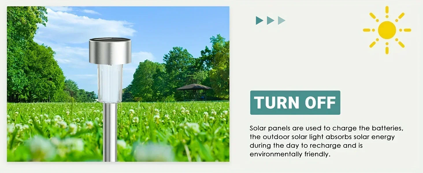 Solar Outdoor Lights Garden Lamp Solar Powered Waterproof Landscape Path Outdoor for Yard Backyard Lawn Patio Decorative