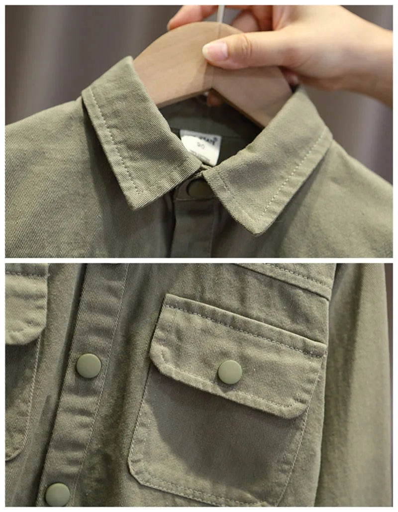 Lente kinderkleding 2-delige set kinderen effen kleur dunne stijl jas + broek jongens meisjes bovenkleding 12M-7T unisex