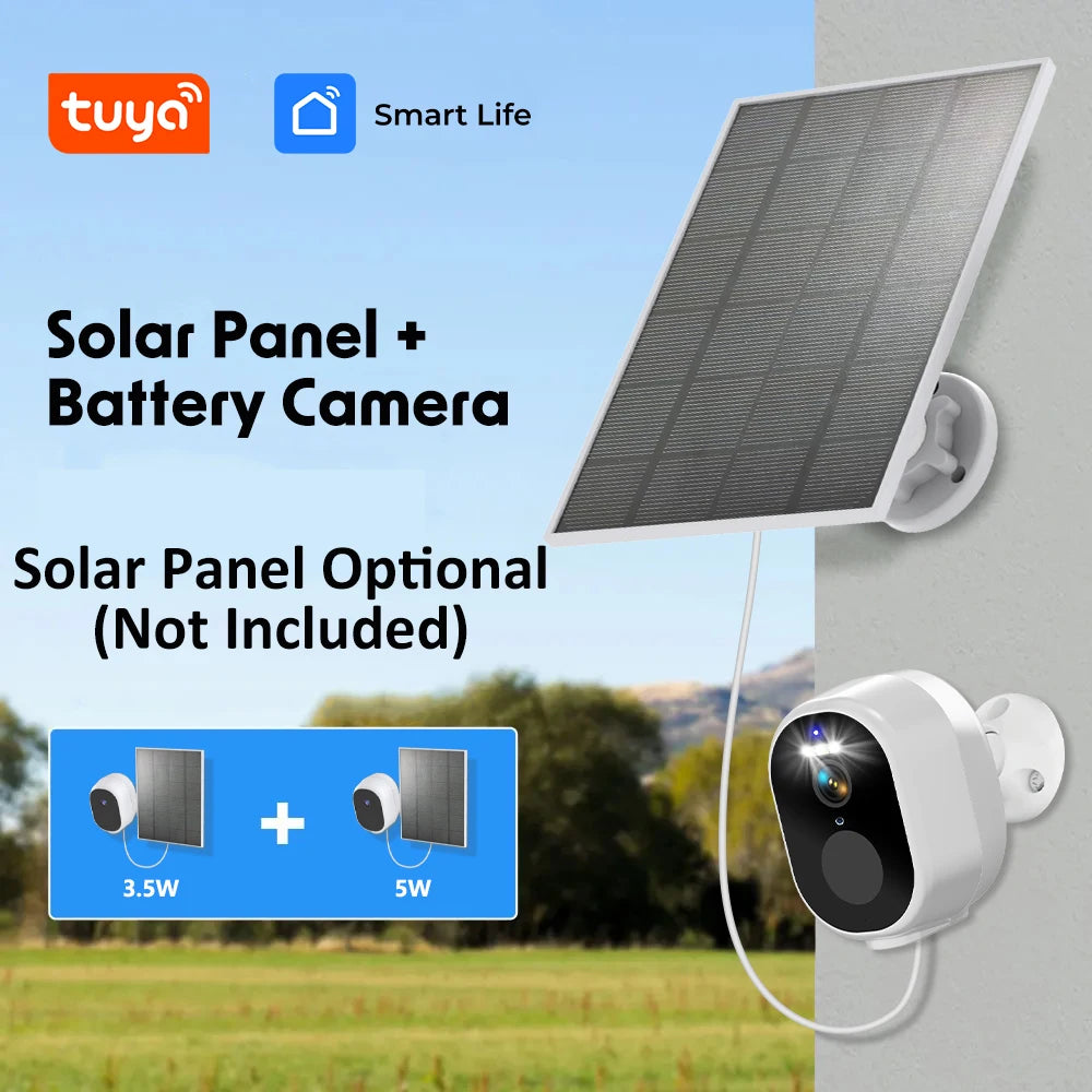 4MP Tuya Smart Wireless WiFi +BLE Outdoor Battery Solar Powered Spotlight Human Detection Surveillance CCTV IP Network Camera 2K