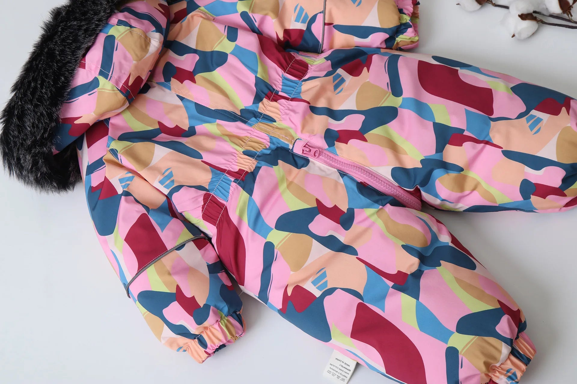 Winter Kid's Ski Suit Polar Fleece Lining Girls Jumpsuit Boys Waterproof Warm Overalls Children's Hooded Sportwear 2-5Y Unisex