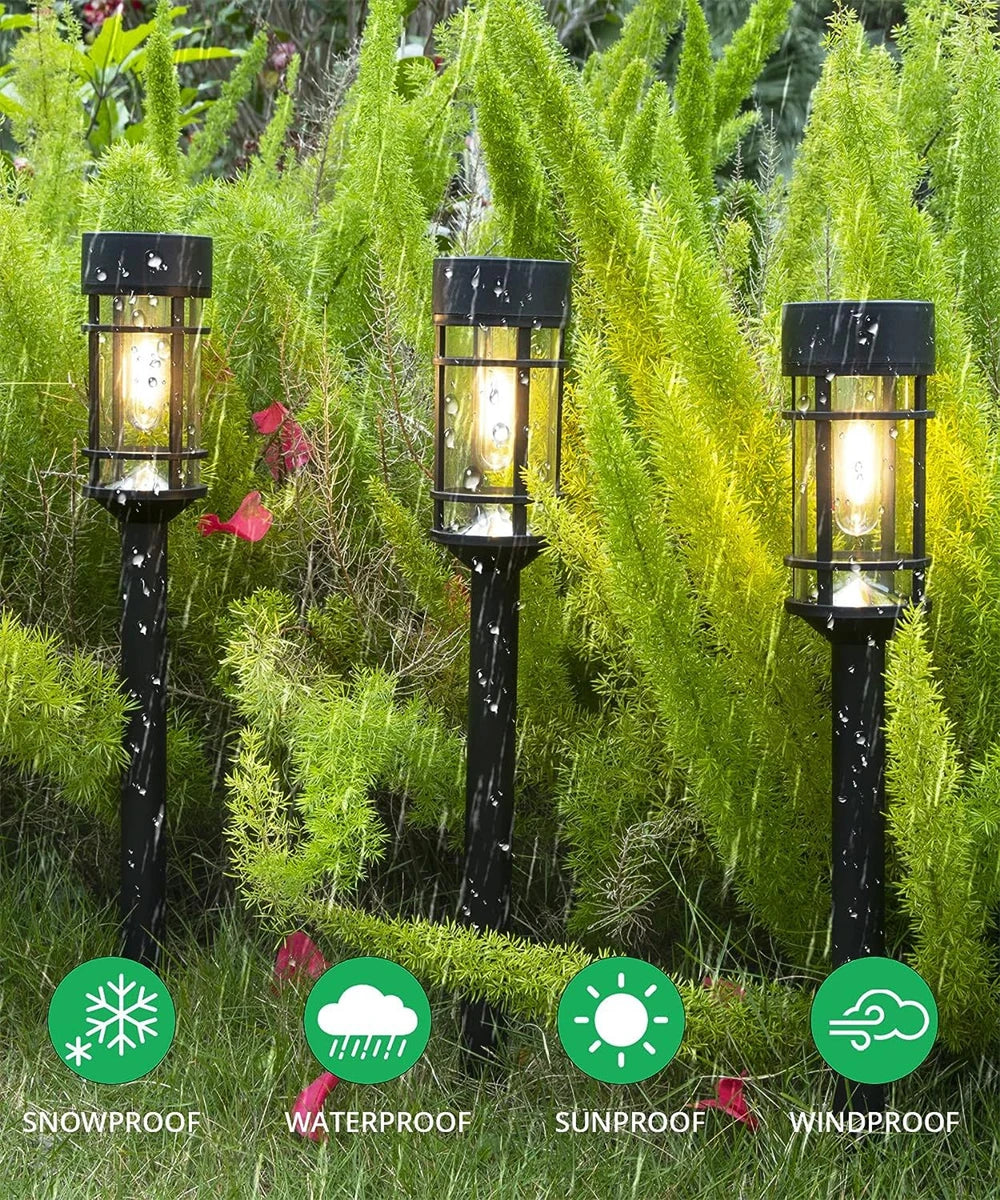 2 stuks waterdichte, op zonne-energie werkende padverlichting voor oprit, tuin, gazon, patio en decoratie.