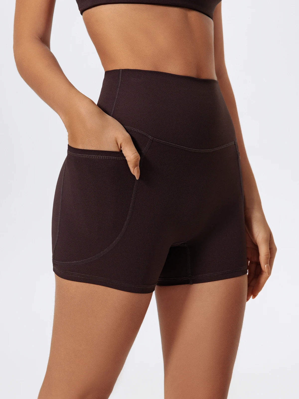 Pockets Workout Gym Legging Women Cycling Shorts Quick-Dry Yoga Clothes Breathable High Waist Sports Shorts Female