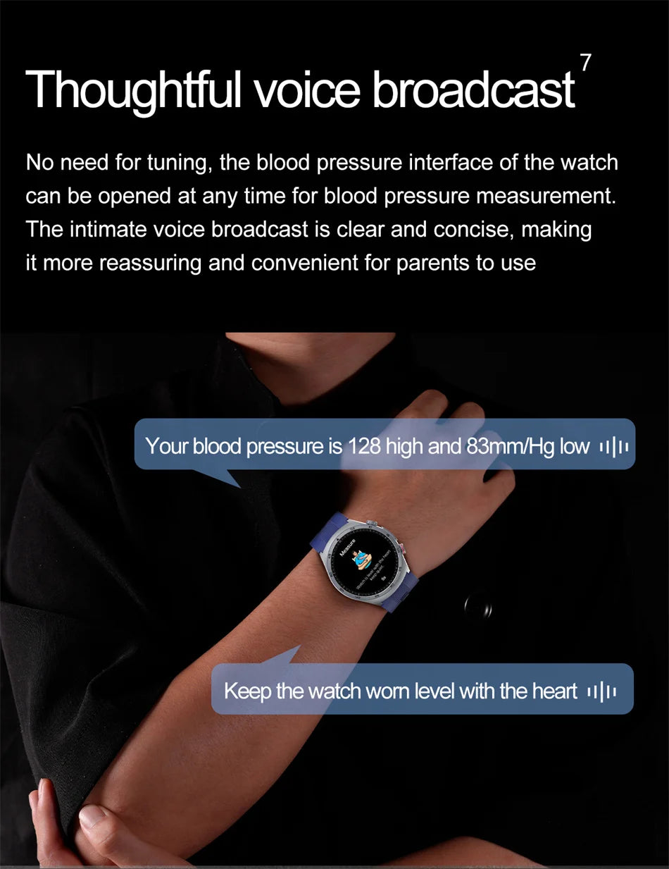 Health Nursing Grade Sapphire Glass Smartwatch NFC Airbag type Smart Watch Air Pump Blood Pressure ECG Blood Oxygen Call Watch