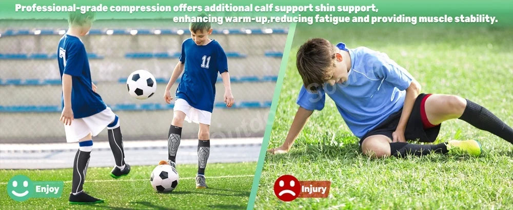 1Pair Unisex Calf Compression Sleeves with EVA Pad, Leg Support For Shin Splints - Shin Guards For Football And Track Sports