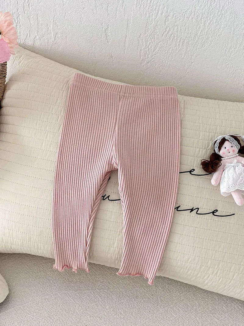 Herfst Baby Leggings Leuke Effen Kleur Meisjes Jongens Pit Strip Skinny Broek Ademende Peuterbroek 6M-3 &amp; Unisex