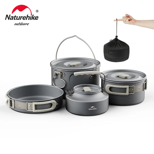 Portable Camping Cookware Set Outdoor Frying Pan Kettle Collapsible Picnic Tableware Kitchenware Furniture