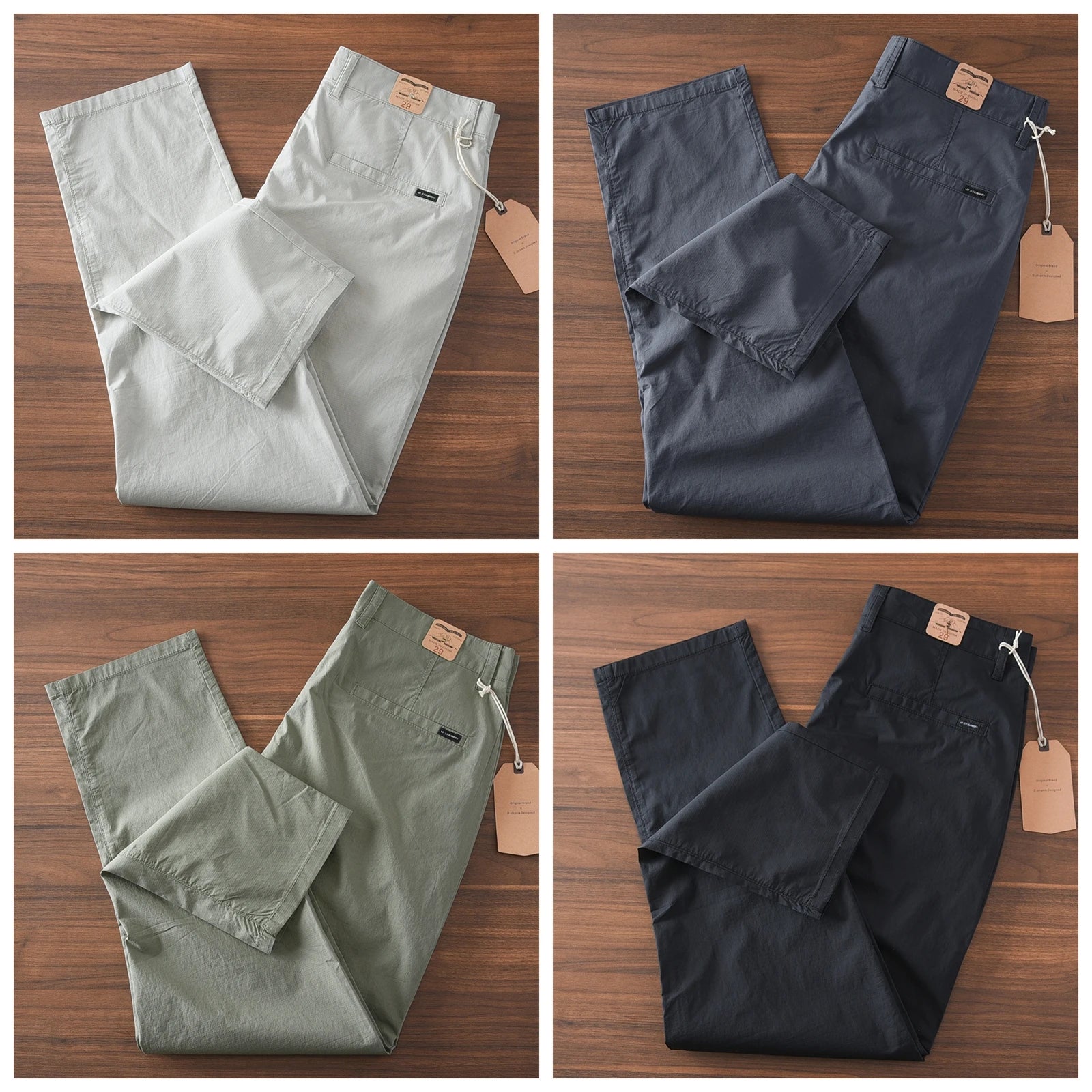 2025 Zomer Nieuwe Amerikaanse Retro Dunne Snel drogende Ice Silk Stretch Broek Heren Eenvoudige Chino Business Casual Rechte Broek