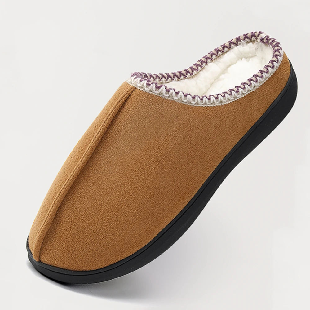 Unisex Winter House Slippers Anti-Slip Fluffy Warm Memory Foam Cotton Slippers With Durable Rubber Sole for Men & Women