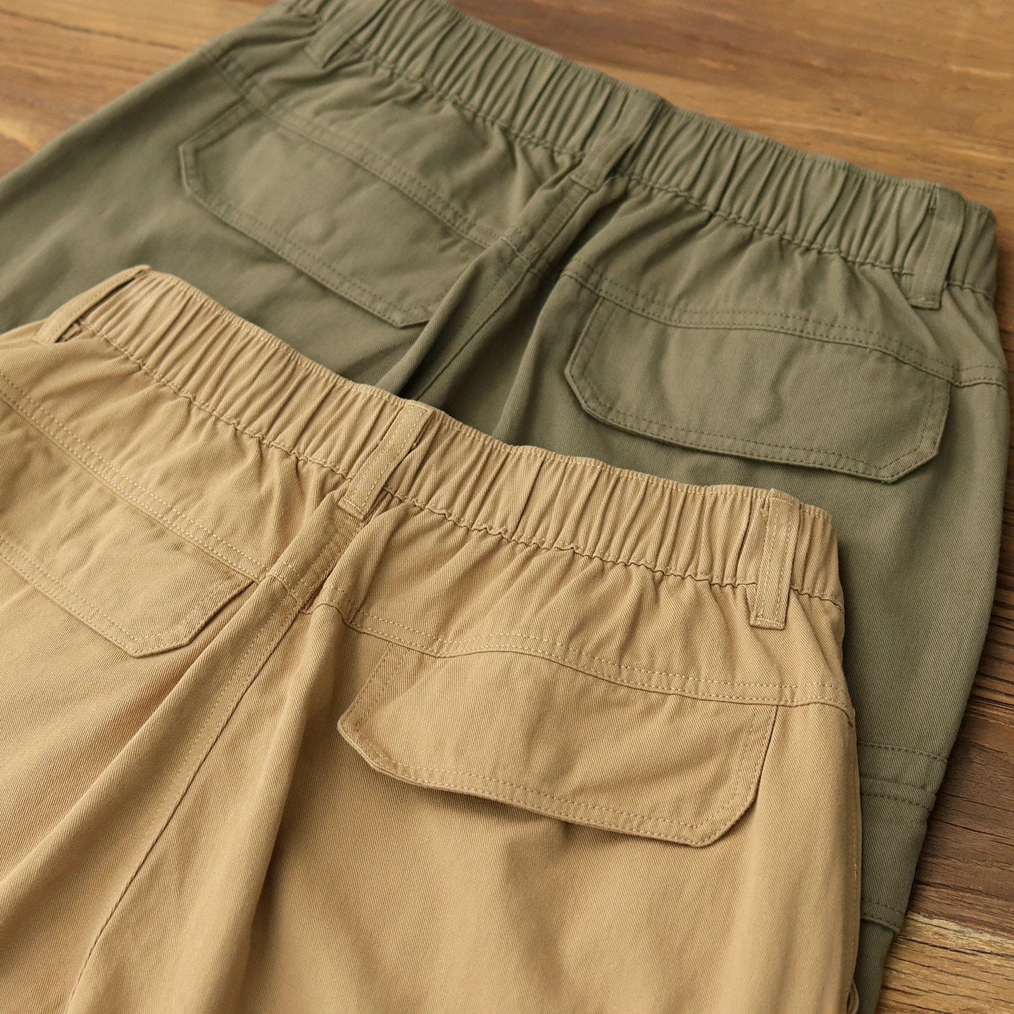 2025 Zomer Nieuwe Amerikaanse Retro Geweven Cargo Shorts Heren 100% Katoen Elastische Taille Trekkoord Casual Losse Rechte 5-punts Broek