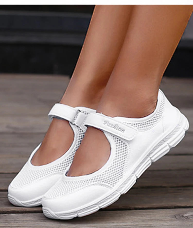Sneakers For Women Breathable 2025 New Fashion Flat Soft Woman Vulcanize Shoes Mesh Fabric Women Shoes Female Footwear