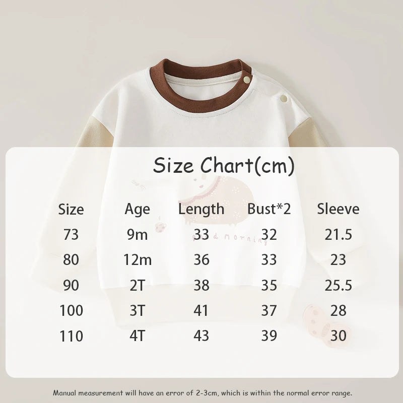 Children's Baby Hoodies New 2024 Autumn Cartoon Printed Girls Pullover Boys Casual O-Neck Sweatshirt 0-4Y Unisex