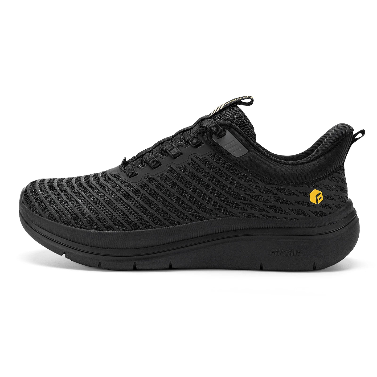 Men’s Wide Fit Walking Shoes – Breathable Lightweight Sneakers with Arch Support & Shock Absorption for Flat Feet