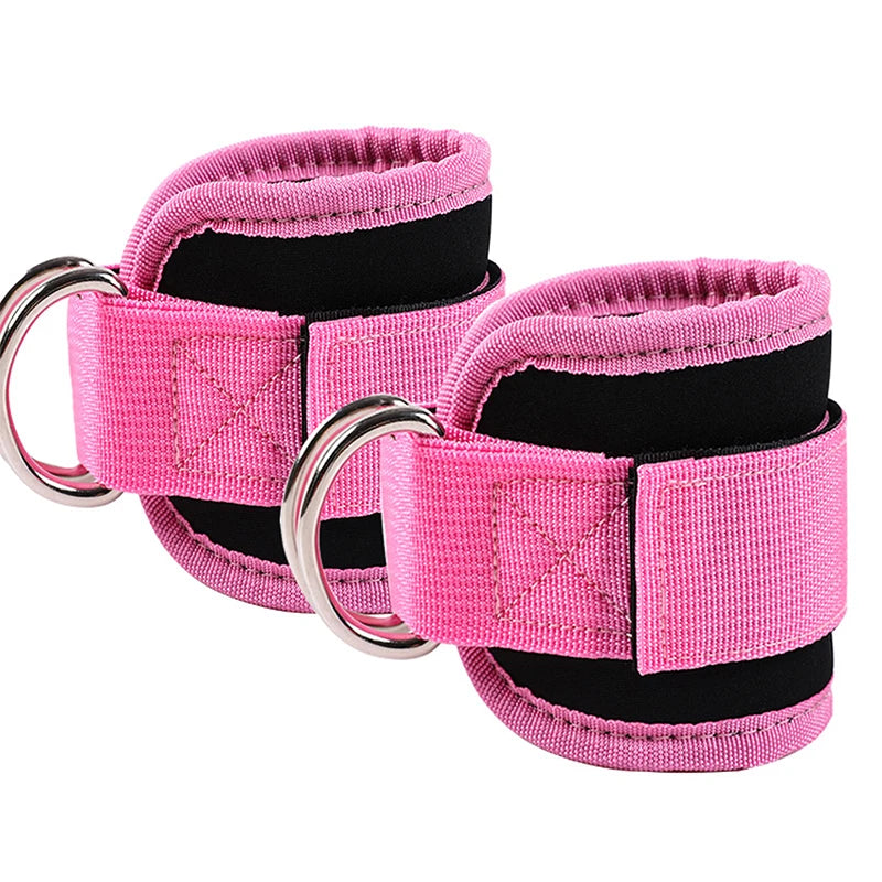 2PCS Ankle Straps Cable Double D-Ring Ankle Cuffs For Gym Workouts Glutes Legs Strength Extensions Training Brace Support Sport