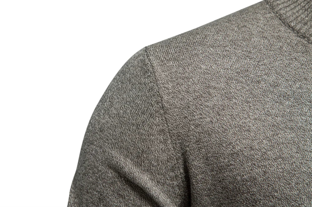 Men's Knitted Stand Mock Neck Cotton Cardigan Casual Social Autumn Button-Up Sweater Jacket for Men