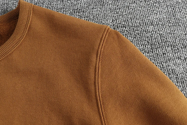 Winter American Retro 420g Thick Velvet Indian Elemet Printed Sweatshirts Men's Simple Washed Youth Casual Pullover Sportwear