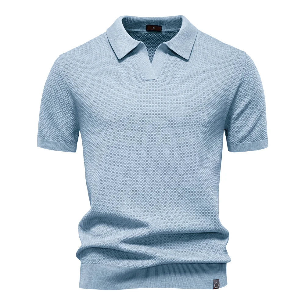 Men's Summer Breathable Polo Shirt Short Sleeve Solid Colour Casual Polo Shirts for Men Lightweight Stretch Polo ﻿