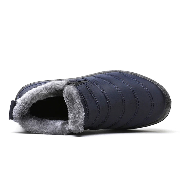Men's Winter Waterproof Warm Fur Shoes Comfortable Sneakers Male Slip-On Shoes