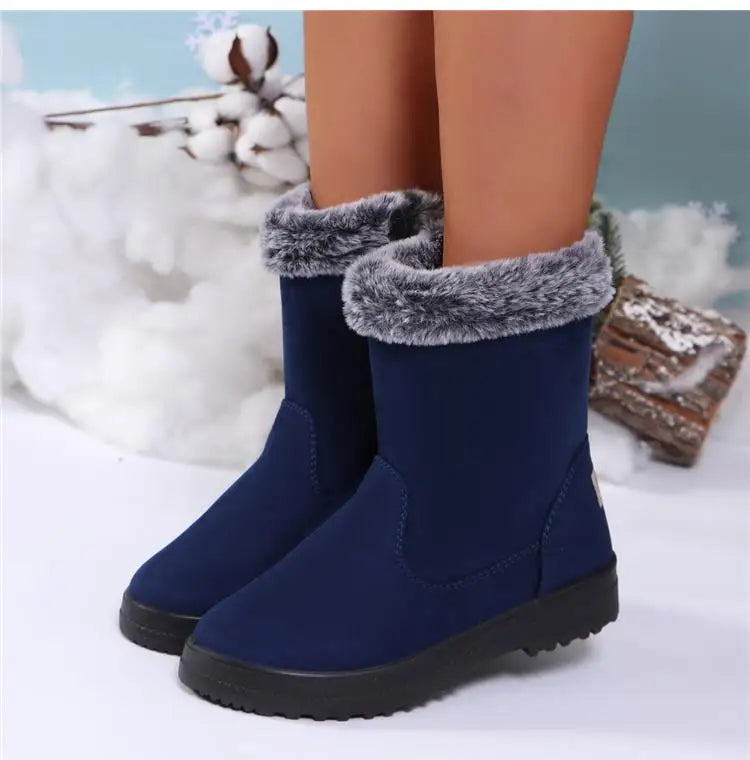 Winterlaarzen voor dames 2025 Trendschoenen Dames Platform Damesschoenen Platte Halfhoge Laarzen Platform Winterlaarzen voor dames Botas Mujer