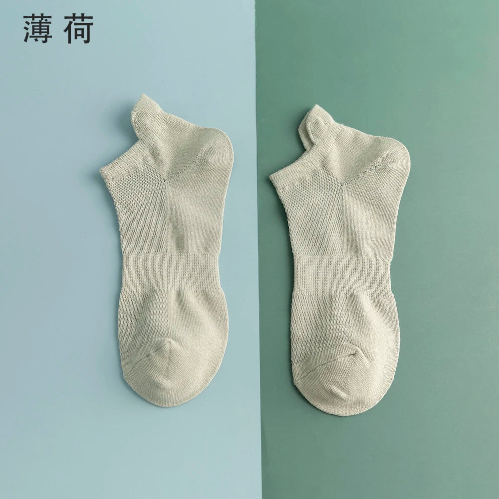 10/20 Pair Summer Men's Mesh Breathable No-Show Socks Fashion Casual Ankle Sports Cotton Socks For Men