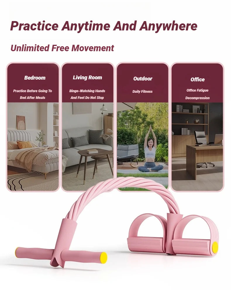 Vier-buisspanner Multifunctionele huishoudelijke fitness Yoga buikspierversterkende elastische band spankoord Sit-up hulpmiddel